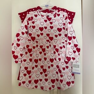 ❤️Hudson Baby Red and Pink Heart Dresses❤️